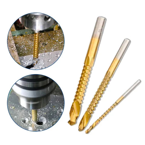 Kit completo de 6 brocas de titanio escalonadas