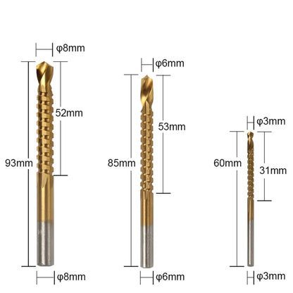 Kit completo de 6 brocas de titanio escalonadas
