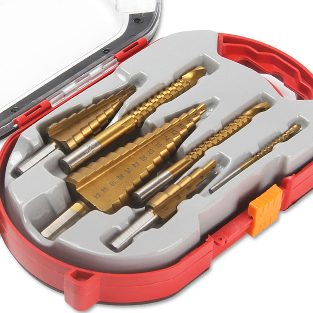 Kit completo de 6 brocas de titanio escalonadas